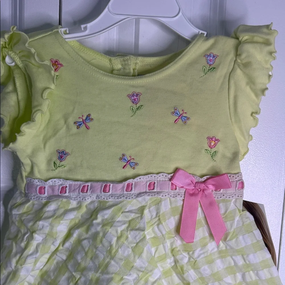 Youngland Yellow and Pink Floral Kids Dress - Picture 2 of 5